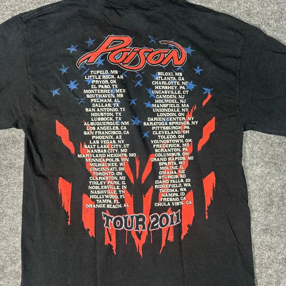 Poison Something To Believe In Tour 2011 Band T Shirt Mens Large Black - Picture 8 of 16